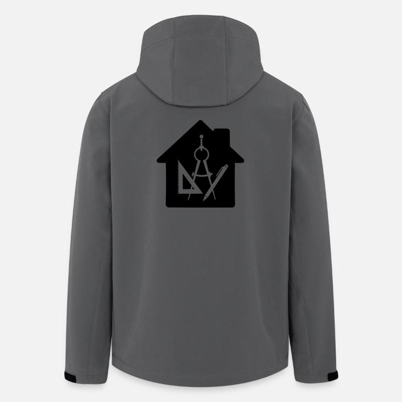 Logo maison d’architecte dessin 2 - Veste softshell homme en polyester recyclé Stanley/Stella - charbon