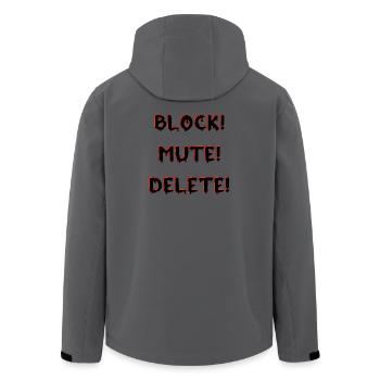 BLOCK MUTE DELETE - Recycelte Männer Softshell-Jacke von Stanley/Stella - Anthrazit - Hinten - AI Model Male 185 light (185cm)
