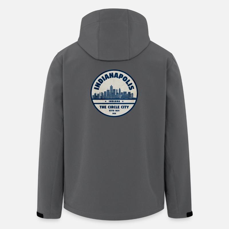Ville du comté d’Indianapolis Skyline - Veste softshell homme en polyester recyclé Stanley/Stella - charbon