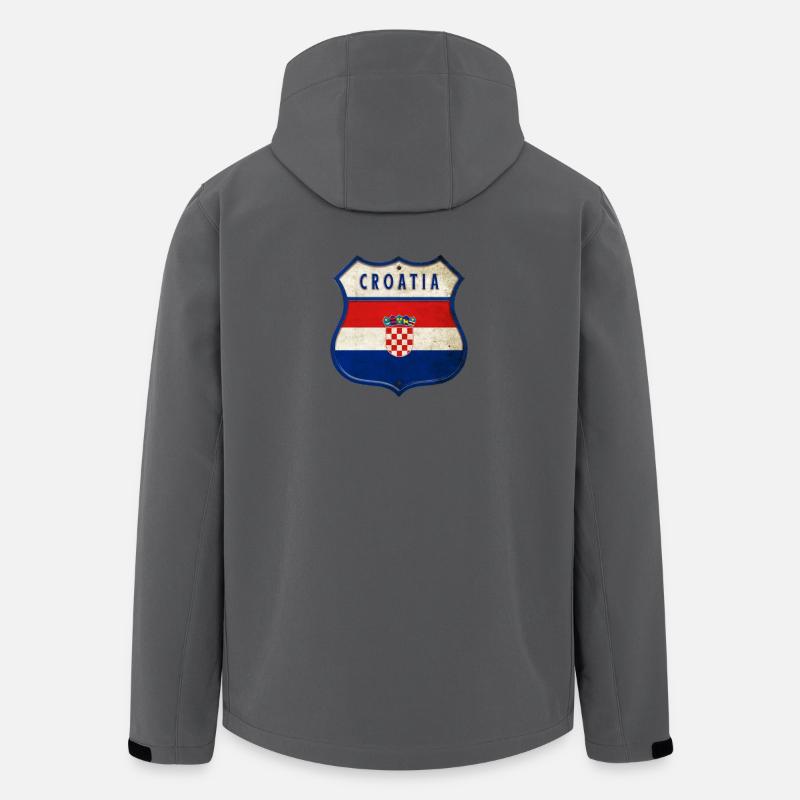 Kroatien Flaggen Wappen Design - Recycelte Männer Softshell-Jacke von Stanley/Stella - Anthrazit
