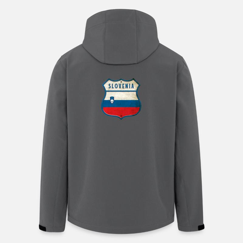 Slowenien Flaggen Wappen Design - Recycelte Männer Softshell-Jacke von Stanley/Stella - Anthrazit