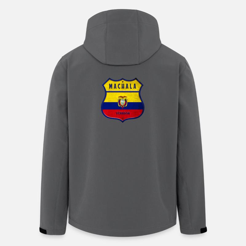 Machala Équateur Armoiries Drapeaux - Veste softshell homme en polyester recyclé Stanley/Stella - charbon