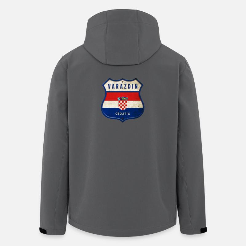 Varaždin Croatie Drapeaux Design d'armoiries - Veste softshell homme en polyester recyclé Stanley/Stella - charbon