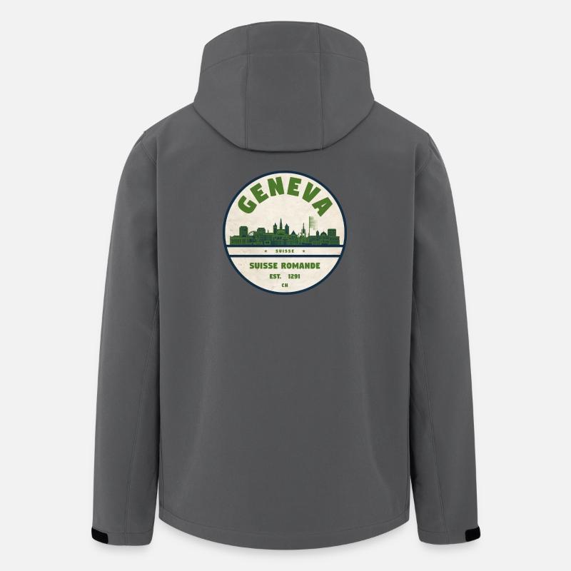 Genf Skyline Badge Romande - Recycelte Männer Softshell-Jacke von Stanley/Stella - Anthrazit
