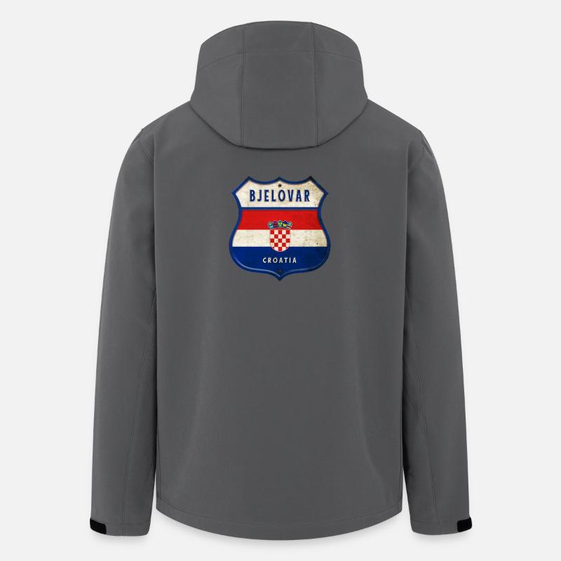 Bjelovar Croatie Drapeaux Design d'armoiries - Veste softshell homme en polyester recyclé Stanley/Stella - charbon