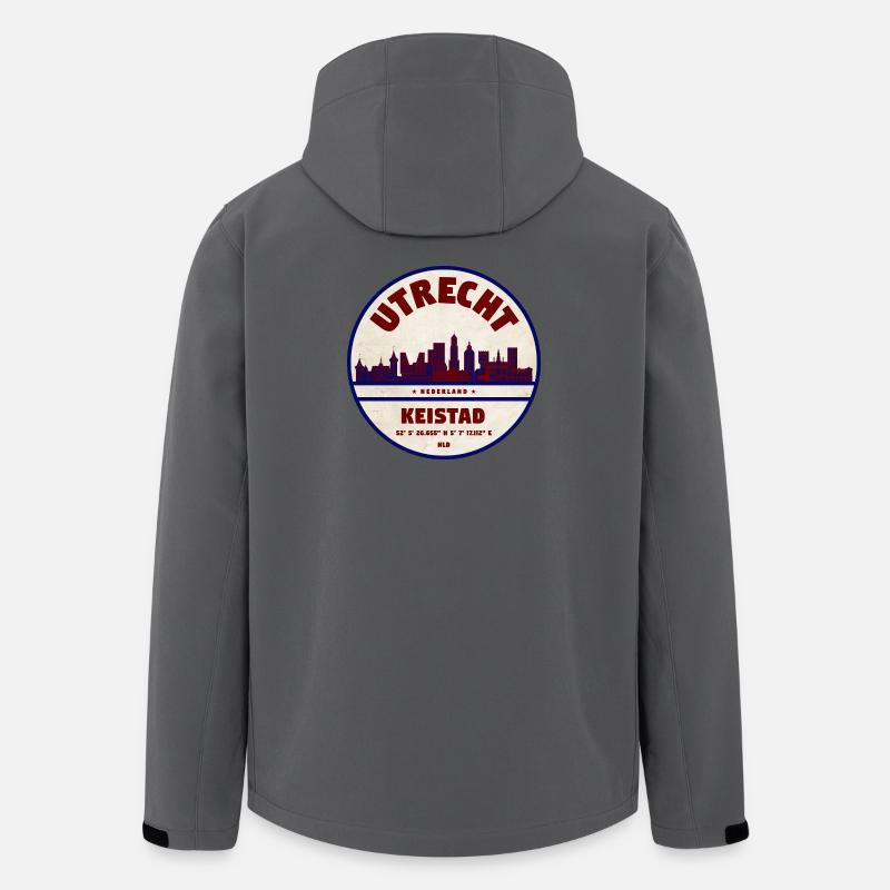 Utrecht Keistad Skyline Emblem - Recycelte Männer Softshell-Jacke von Stanley/Stella - Anthrazit