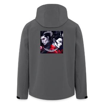 Samurai dragon portrait Art Valentine Moonlight - Recycelte Männer Softshell-Jacke von Stanley/Stella - Anthrazit - Hinten - AI Model Male 185 light (185cm)