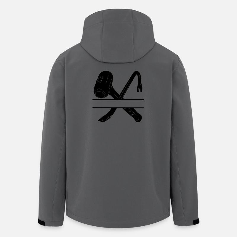 Marteau croisé et monogramme - Veste softshell homme en polyester recyclé Stanley/Stella - charbon