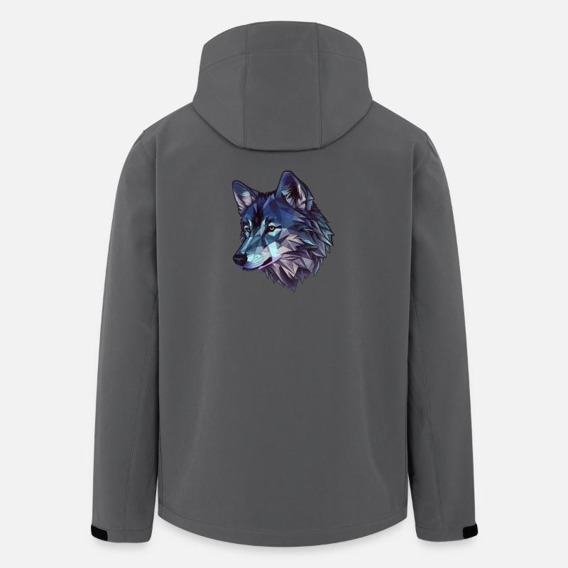 Stilisierter, geometrischer Wolf - Recycelte Männer Softshell-Jacke von Stanley/Stella - Anthrazit
