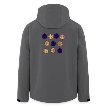 Granatapfel Raster: Lila Gold - Recycelte Männer Softshell-Jacke von Stanley/Stella - Anthrazit - Hinten - AI Model Male 185 light (185cm)