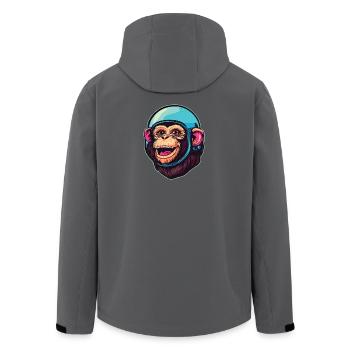 Weltraum-Affe - Recycelte Männer Softshell-Jacke von Stanley/Stella - Anthrazit - Hinten - AI Model Male 185 light (185cm)