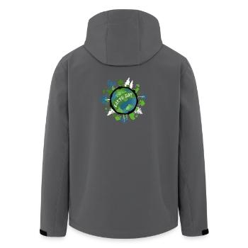 Earth Day - Planet Erde Klimaschutz Umwelt - Recycelte Männer Softshell-Jacke von Stanley/Stella - Anthrazit - Hinten - AI Model Male 185 light (185cm)