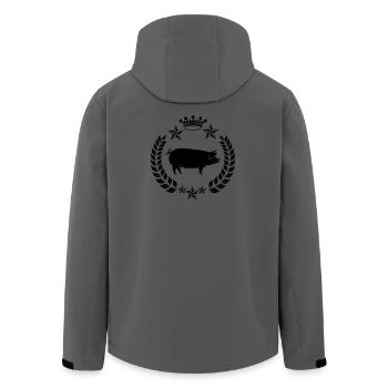 Schattenschwein im Lorbeerkranz mit Krone - Recycelte Männer Softshell-Jacke von Stanley/Stella - Anthrazit - Hinten - AI Model Male 185 light (185cm)