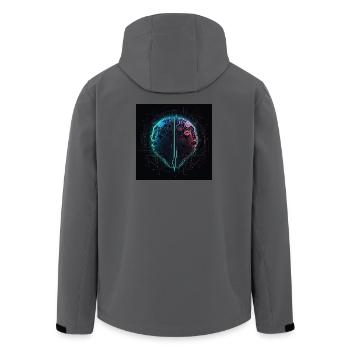 Neon Circuit Brain Split - Men’s Recycled Softshell Jacket by Stanley/Stella - anthracite - Back - AI Model Male 185 light (185cm)