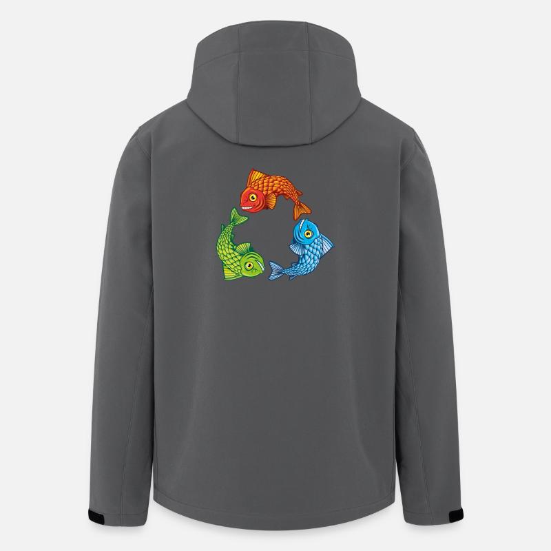 Fisch rgb - Recycelte Männer Softshell-Jacke von Stanley/Stella - Anthrazit