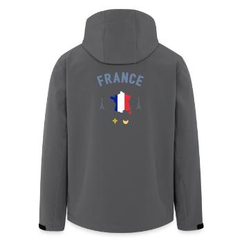 Frankreich - Recycelte Männer Softshell-Jacke von Stanley/Stella - Anthrazit - Hinten - AI Model Male 185 light (185cm)