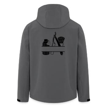 Rasiercreme, Messer und Pinsel, Logo-Rasur - Recycelte Männer Softshell-Jacke von Stanley/Stella - Anthrazit - Hinten - AI Model Male 185 light (185cm)