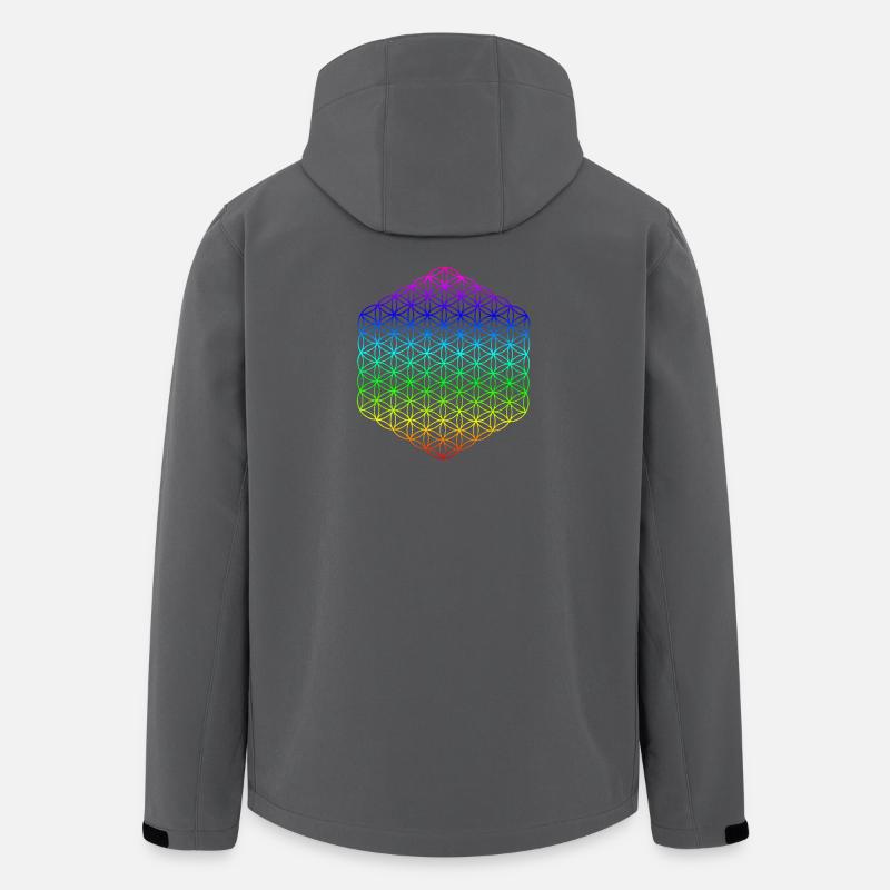 Blume des Lebens - 5. Dimension - Mandala - Recycelte Männer Softshell-Jacke von Stanley/Stella - Anthrazit