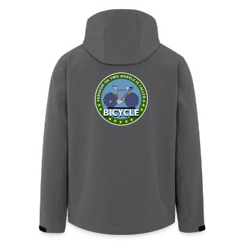 Fahrrad, Rennrad, ultimative Freiheit, Radtour - Recycelte Männer Softshell-Jacke von Stanley/Stella - Anthrazit - Hinten - AI Model Male 185 light (185cm)
