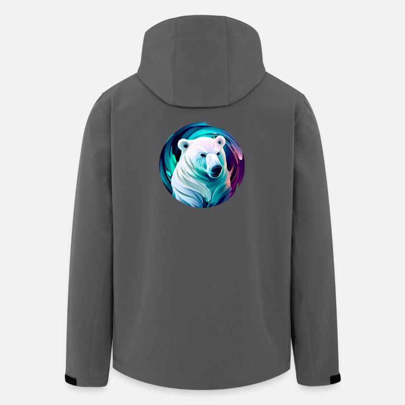 White polar bear - Men’s Recycled Softshell Jacket by Stanley/Stella - anthracite