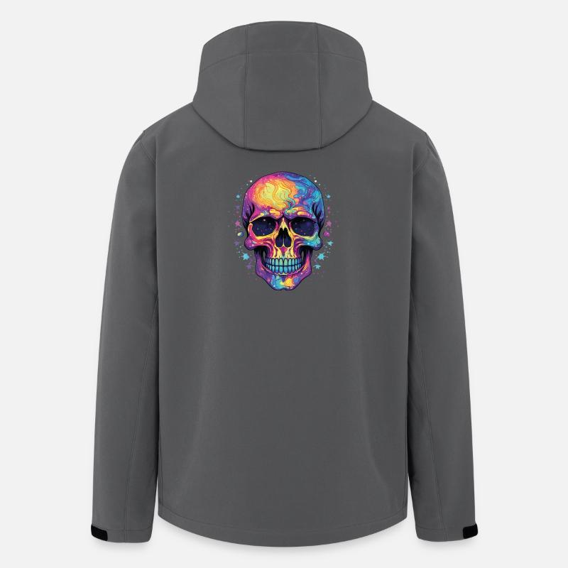 Psychedelisch Neon Schädel - Recycelte Männer Softshell-Jacke von Stanley/Stella - Anthrazit