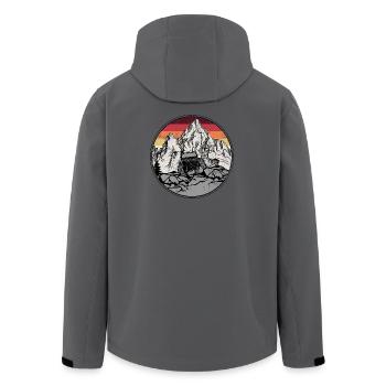 Sunset Summit Jeep Badge - Men’s Recycled Softshell Jacket by Stanley/Stella - anthracite - Back - AI Model Male 185 light (185cm)