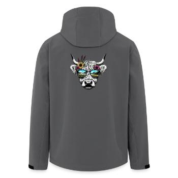 Kuh Landleben Alm Wandern Illustration Almabtrieb - Recycelte Männer Softshell-Jacke von Stanley/Stella - Anthrazit - Hinten - AI Model Male 185 light (185cm)