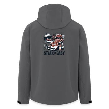 steak it easy grillen grill geschenk lustig chill - Recycelte Männer Softshell-Jacke von Stanley/Stella - Anthrazit - Hinten - AI Model Male 185 light (185cm)