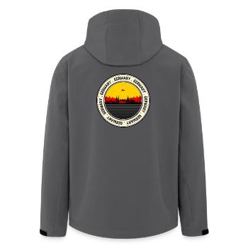 Deutschland Sunset Skyline Siegel - Recycelte Männer Softshell-Jacke von Stanley/Stella - Anthrazit - Hinten - AI Model Male 185 light (185cm)