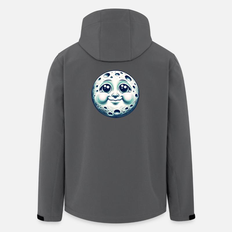 Drôle de lune avec visage - Veste softshell homme en polyester recyclé Stanley/Stella - charbon