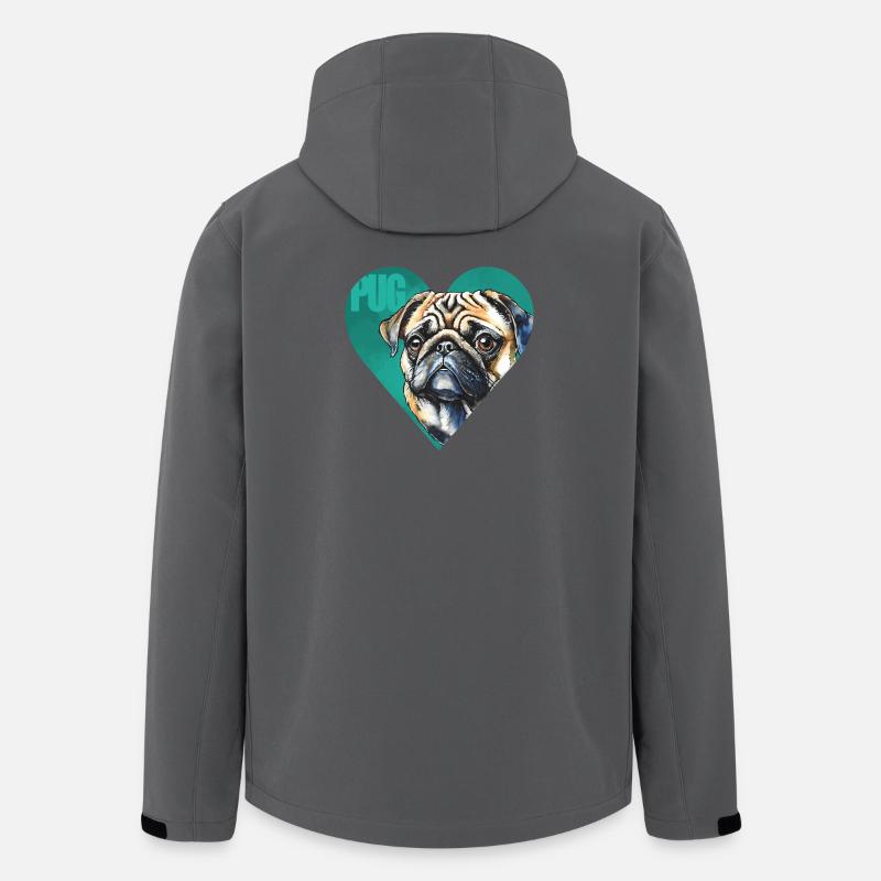 Mops Portrait - Recycelte Männer Softshell-Jacke von Stanley/Stella - Anthrazit