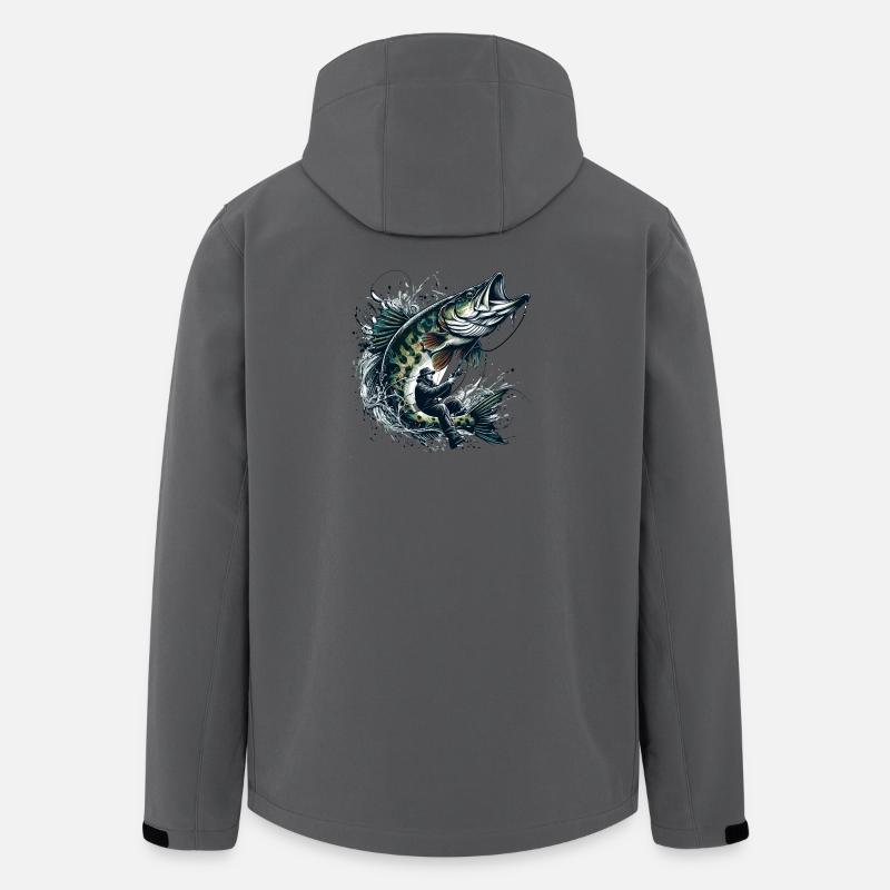 Fishing Pike Gift - Men’s Recycled Softshell Jacket by Stanley/Stella - anthracite