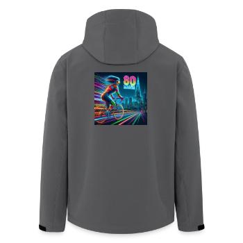 Neon 80 Radabenteuer - Recycelte Männer Softshell-Jacke von Stanley/Stella - Anthrazit - Hinten - AI Model Male 185 light (185cm)