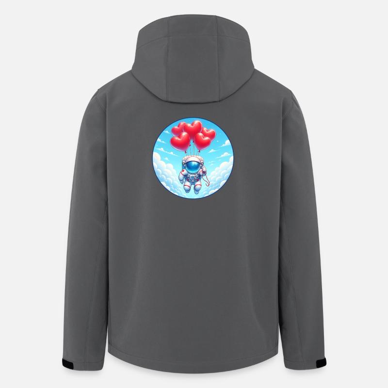 Herzballon Astronaut Wolkenflug - Recycelte Männer Softshell-Jacke von Stanley/Stella - Anthrazit