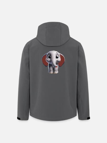 Cute Elephant Art Design - Men’s Recycled Softshell Jacket by Stanley/Stella - anthracite