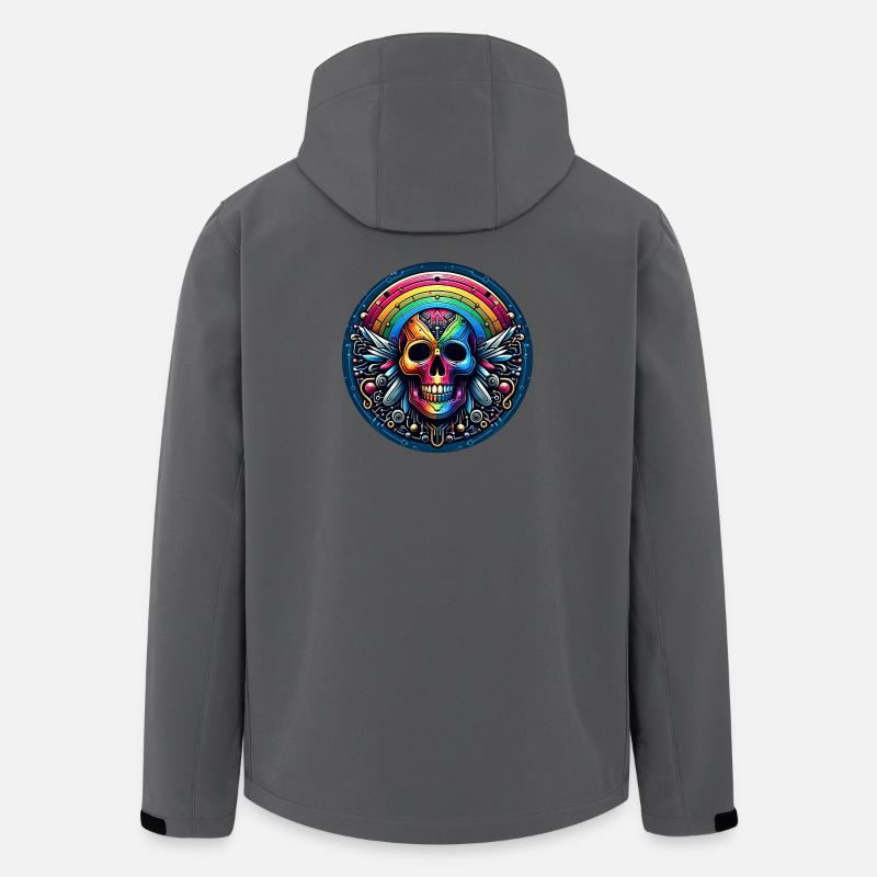 Metallic Rainbow Skull - Recycelte Männer Softshell-Jacke von Stanley/Stella - Anthrazit