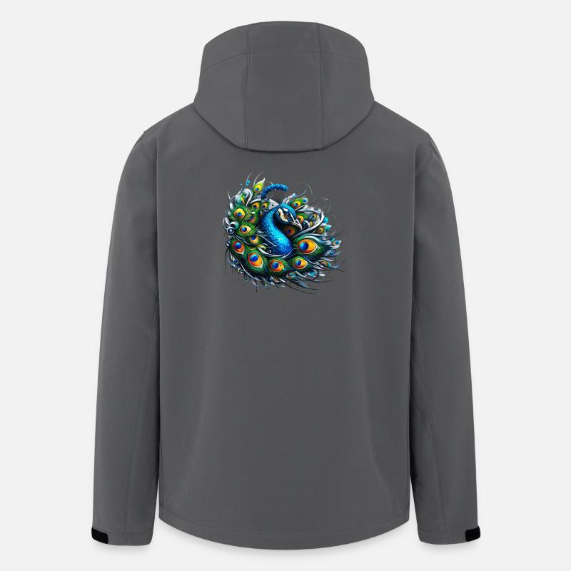 Pfau - Recycelte Männer Softshell-Jacke von Stanley/Stella - Anthrazit