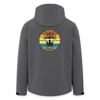 Retro Weed Cannabisblatt - Recycelte Männer Softshell-Jacke von Stanley/Stella - Anthrazit - Hinten - AI Model Male 185 light (185cm)