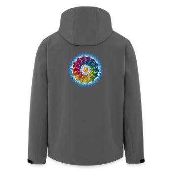 Kreis der Fische unter Wasser und Sonne - Recycelte Männer Softshell-Jacke von Stanley/Stella - Anthrazit - Hinten - AI Model Male 185 light (185cm)