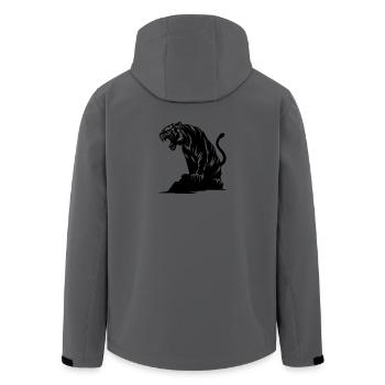 Tigre sur un rocher - Veste softshell homme en polyester recyclé Stanley/Stella - charbon - Dos - AI Model Male 185 light (185cm)