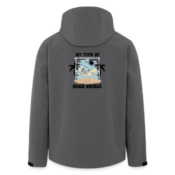 Skeleton Hammock Beach - Men’s Recycled Softshell Jacket by Stanley/Stella - anthracite - Back - AI Model Male 185 light (185cm)
