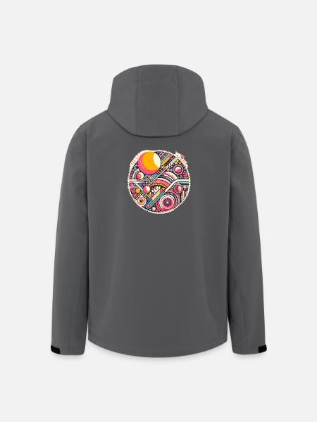 Neon Geometry — Orbit Bloom - Recycelte Männer Softshell-Jacke von Stanley/Stella - Anthrazit