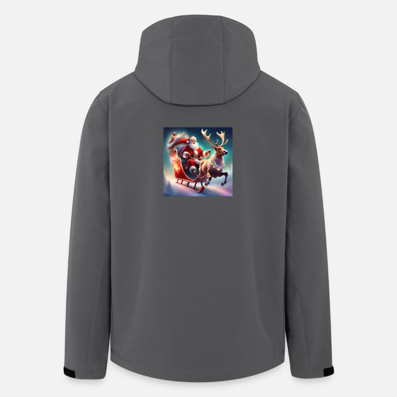 Weihnachtsmann, Schlitten, Weihnachtsposter - Recycelte Männer Softshell-Jacke von Stanley/Stella - Anthrazit