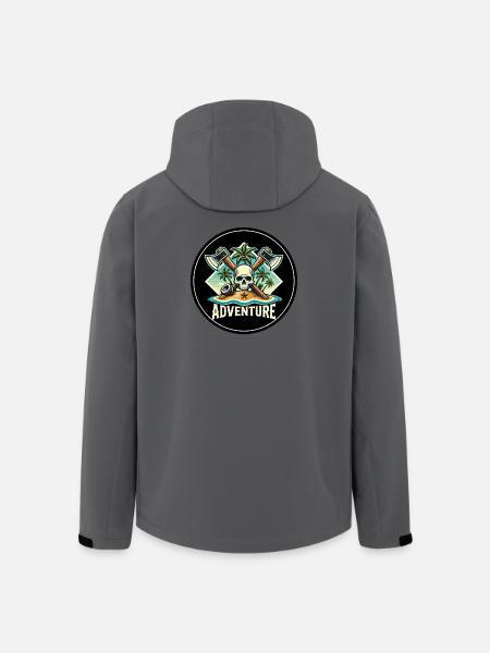Abenteuer Skull Insel Patch - Recycelte Männer Softshell-Jacke von Stanley/Stella - Anthrazit