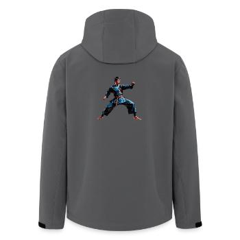 Martial Artist Action Pose Design - Men’s Recycled Softshell Jacket by Stanley/Stella - anthracite - Back - AI Model Male 185 light (185cm)