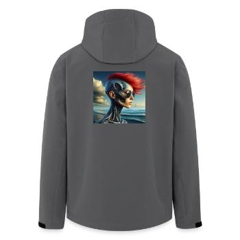 Femme Cyberpunk - Veste softshell homme en polyester recyclé Stanley/Stella - charbon - Dos - AI Model Male 185 light (185cm)