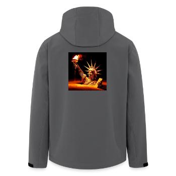 Freiheit - Recycelte Männer Softshell-Jacke von Stanley/Stella - Anthrazit - Hinten - AI Model Male 185 light (185cm)