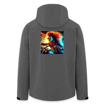 Cyberpunk Moto - Veste softshell homme en polyester recyclé Stanley/Stella - charbon - Dos - AI Model Male 185 light (185cm)