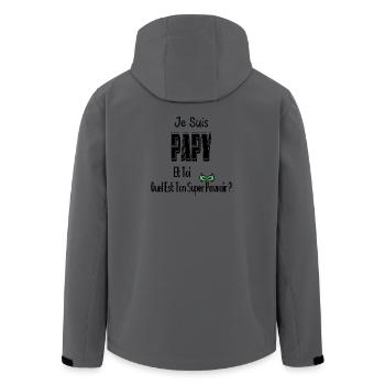 Je Suis Papy Et Toi Quel Est Ton Super Pouvoir - Veste softshell homme en polyester recyclé Stanley/Stella - charbon - Dos - AI Model Male 185 light (185cm)
