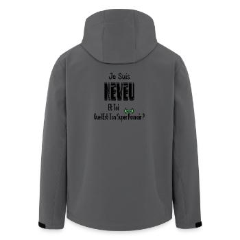 Je Suis Neveu Et Toi Quel Est Ton Super Pouvoir - Veste softshell homme en polyester recyclé Stanley/Stella - charbon - Dos - AI Model Male 185 light (185cm)